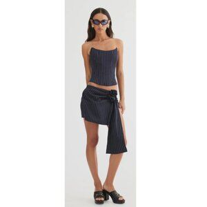 Lioness Fame Corset - Navy Pinstripe